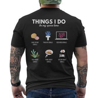Things I Do In My Spare Time Aquarium Coral Frag Frag Life Men's T-shirt Back Print - Monsterry UK
