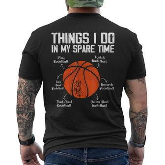 Things I Do In My Spare Time Basketball Lover Men's T-shirt Back Print - Monsterry UK