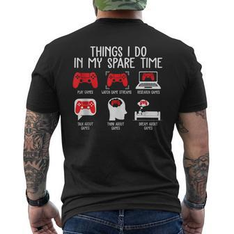Things I Do In My Spare Time Video Gamer Gaming Mens Back Print T-shirt - Thegiftio UK