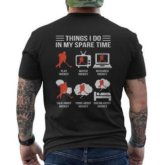 Things I Do In My Spare Time Hockey Mens Back Print T-shirt - Thegiftio UK