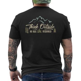 Think Outside No Box Required For Hiking Outdoorsman Men's T-shirt Back Print - Monsterry UK