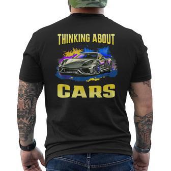 Thinking About Cars Supercar Sports Car Exotic Concept Boys Men's T-shirt Back Print - Monsterry AU