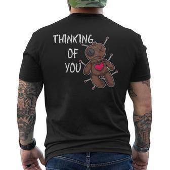 Thinking Of You Macabre Voodoo Doll For Valentine's Day Men's T-shirt Back Print - Monsterry