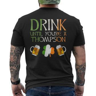 Thompson Family Name For Proud Irish From Ireland Men's T-shirt Back Print - Seseable