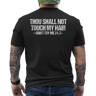 Thou Shall Not Touch My Hair Natural Hair Men's T-shirt Back Print - Monsterry DE