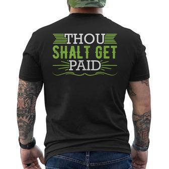 Thou Shalt Get Paid Bible Parody Entrepreneur Money Men's T-shirt Back Print - Monsterry UK
