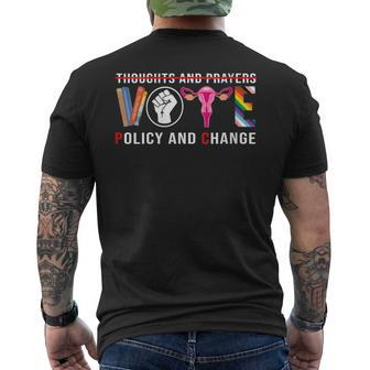 Thoughts And Prayers Vote Policy And Change Equality Rights Men's T-shirt Back Print - Monsterry AU