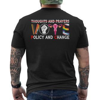 Thoughts And Prayers Vote Policy And Change Equality Rights Men's T-shirt Back Print - Monsterry