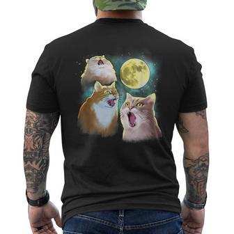 Three Cat Moon 3 Wolfs Parody Men's T-shirt Back Print - Monsterry