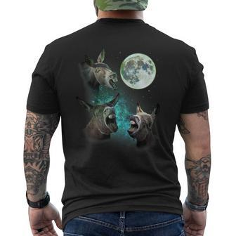 Three Donkeys Howl At Moon 3 Wolfs Wolves Parody Men's T-shirt Back Print - Monsterry UK