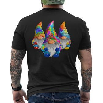 Three Hippie Gnomes Retro Tie Dye Style A Peace Love Gnomies Men's T-shirt Back Print | Mazezy UK