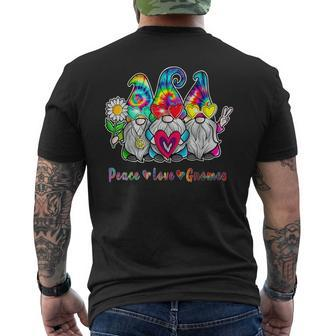 Three Hippie Gnomes Tie Dye Retro Vintage Peace Love Gnome Men's T-shirt Back Print - Monsterry UK