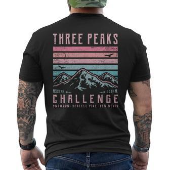 Three Peaks Challenge Retro National 3 Peak Vintage Mountain Men's T-shirt Back Print - Monsterry AU
