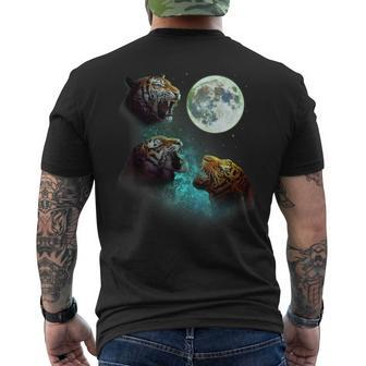 Three Tigers Howl At Moon 3 Wolfs Wolves Parody Men's T-shirt Back Print - Monsterry UK