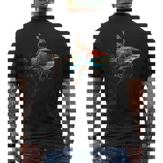 Tiburón Geométrico Animal Anime Arte Abstracto Camiseta Hombre Estampado Espalda - Regaloses