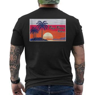 Tico Time Relax Surf Culture Sunset Costa Rican Surfers Men's T-shirt Back Print - Monsterry UK