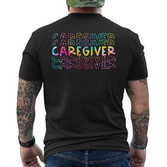 Tie Dye Caregiver Life Appreciation Healthcare Workers Men's T-shirt Back Print - Monsterry DE