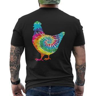 Tie Dye Chicken For Hippy Farmer Hobby Farm Mens Back Print T-shirt - Seseable