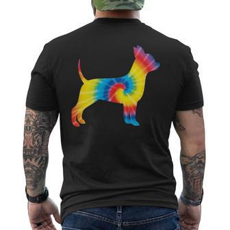 Tie Dye Chihuahua Rainbow Print Dog Pup Hippie Peace Men's T-shirt Back Print | Mazezy
