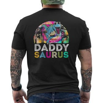Tie Dye Daddysaurus Dinosaur Daddy Saurus Family Matching Mens Back Print T-shirt | Mazezy