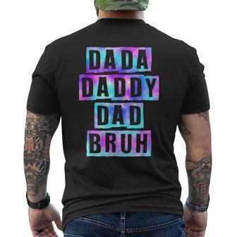 Tie Dye Fathers Day Dada Daddy Dad Bruh Husband Men's T-shirt Back Print - Thegiftio UK