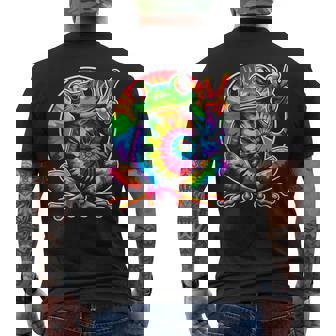 Tie-Dye Frog Animal Peace Sign Hippie Men's T-shirt Back Print | Mazezy