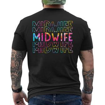 Tie Dye Midwife Life Appreciation Doula Life Birth Workers Men's T-shirt Back Print - Monsterry DE