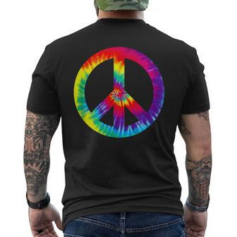 Tie Dye Peace Sign T 60S 70S Hippy Costume Men's T-shirt Back Print - Monsterry