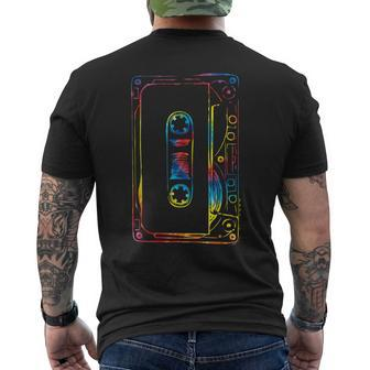 Tie Dye Retro Mixtape 80'S Blank Cassette Tape Men's T-shirt Back Print - Monsterry UK