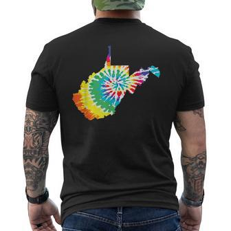 Tie Dye West Virginia Tie Dyed Print State Shape Men's T-shirt Back Print - Monsterry