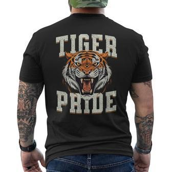 Tiger Pride Tiger Mascot Vintage School Sports Team Men's T-shirt Back Print - Seseable