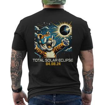 Tiger Selfie Solar Eclipse Men's T-shirt Back Print | Mazezy