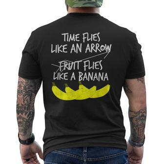 Time Flies Arrow Fruit Flies Banana Men's T-shirt Back Print - Monsterry UK