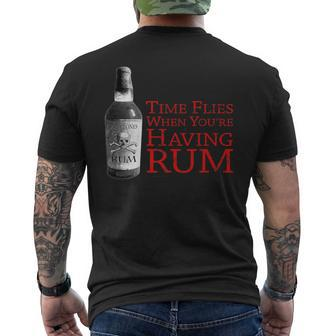 Time Flies When You're Having Rum Pirate Men's T-shirt Back Print - Monsterry AU