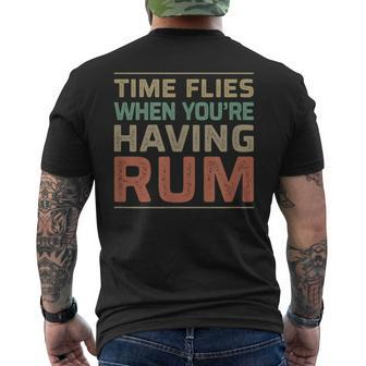 Time Flies When You're Having Rum Vintage Style Men's T-shirt Back Print - Monsterry DE