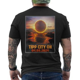 Tipp City Oh Total Solar Eclipse 2024 Men's T-shirt Back Print | Mazezy