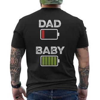 Tired Dad Low Battery Baby Full Charge Men's T-shirt Back Print - Monsterry CA