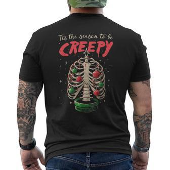 Tis The Season Creepy Rib Cage Christmas Tree Spooky Xmas Mens Back Print T-shirt - Thegiftio UK