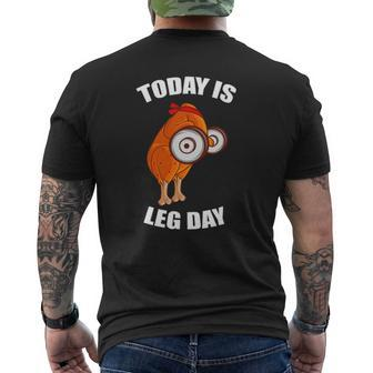 Today Is Leg Day Weightlifting Turkey Fitness Weightlifter Mens Back Print T-shirt | Mazezy