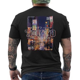 Tokyo City Retro Japan Ästhetik Straßenon Tokio T-Shirt mit Rückendruck - Geschenkecke