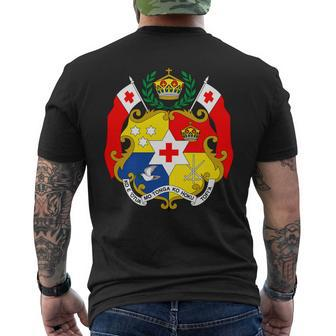 Tonga Coat Of Arms T Shirt National Tongan Emblem Tee Mens Back Print T-shirt - Seseable