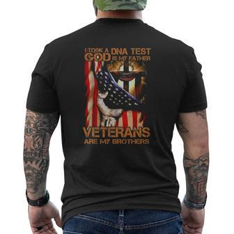 I Took A Dna Test God Is My Father Veterans Are My Brothers Mens Back Print T-shirt | Mazezy