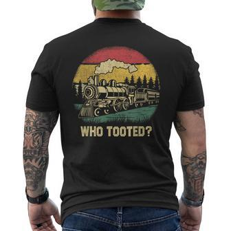 Who Tooted Train Lover Boys Collector Railroad Men's T-shirt Back Print - Seseable