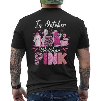 Tooth Dental Assistant In October We Wear Pink Breast Cancer Mens Back Print T-shirt - Thegiftio