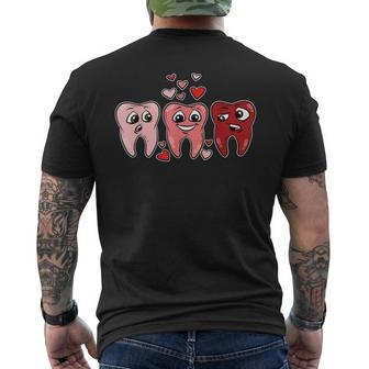 Tooth Heart Valentines Day Cute Dentist Dental Hygienist Men's T-shirt Back Print | Mazezy
