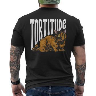 Tortoiseshell Cat Tortitude Tortie Cat Men's T-shirt Back Print - Monsterry AU