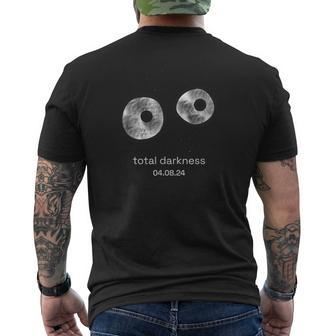 Total Darkness Solar Eclipse April 8 2024 Astronomy Sun Moon Men's T-shirt Back Print | Mazezy