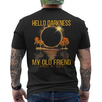 Total Eclipse 2024 Hello Darkness My Old Friend Men's T-shirt Back Print - Seseable