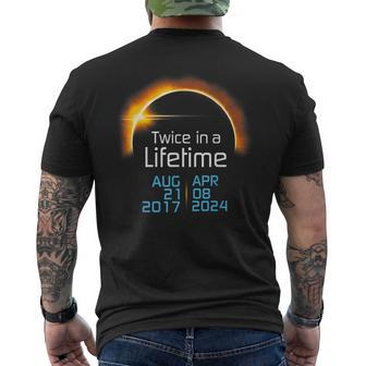 Total Eclipse 2024 Totality Twice In A Lifetime 2017 Men's T-shirt Back Print - Monsterry CA