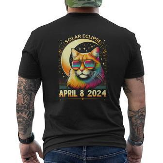 Total Eclipse April 8 2024 Cats Lovers Men's T-shirt Back Print - Seseable